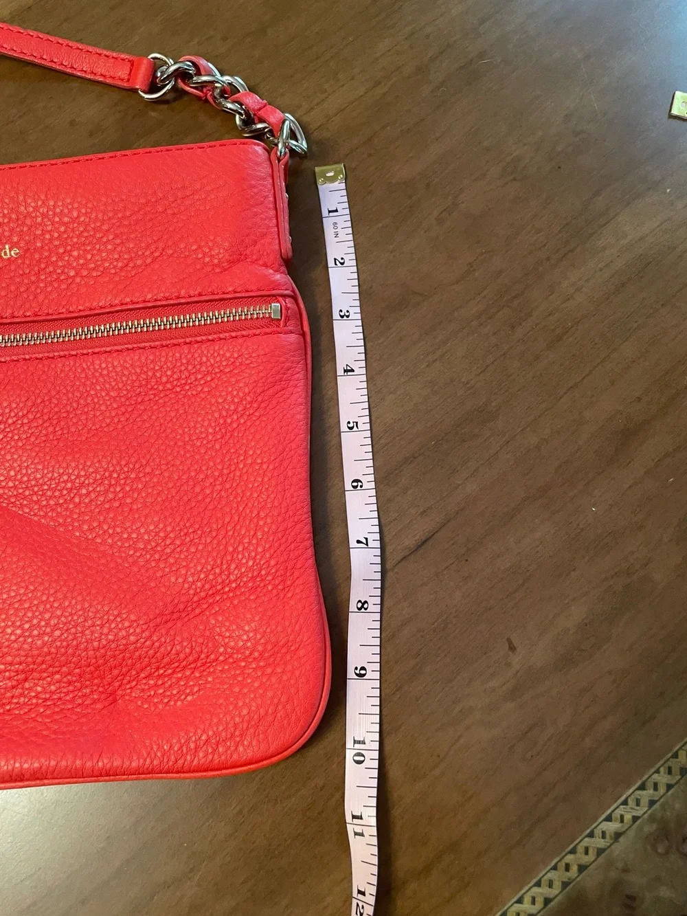 kate spade Red Pebbled Leather Crossbody with Front Zip Pocket